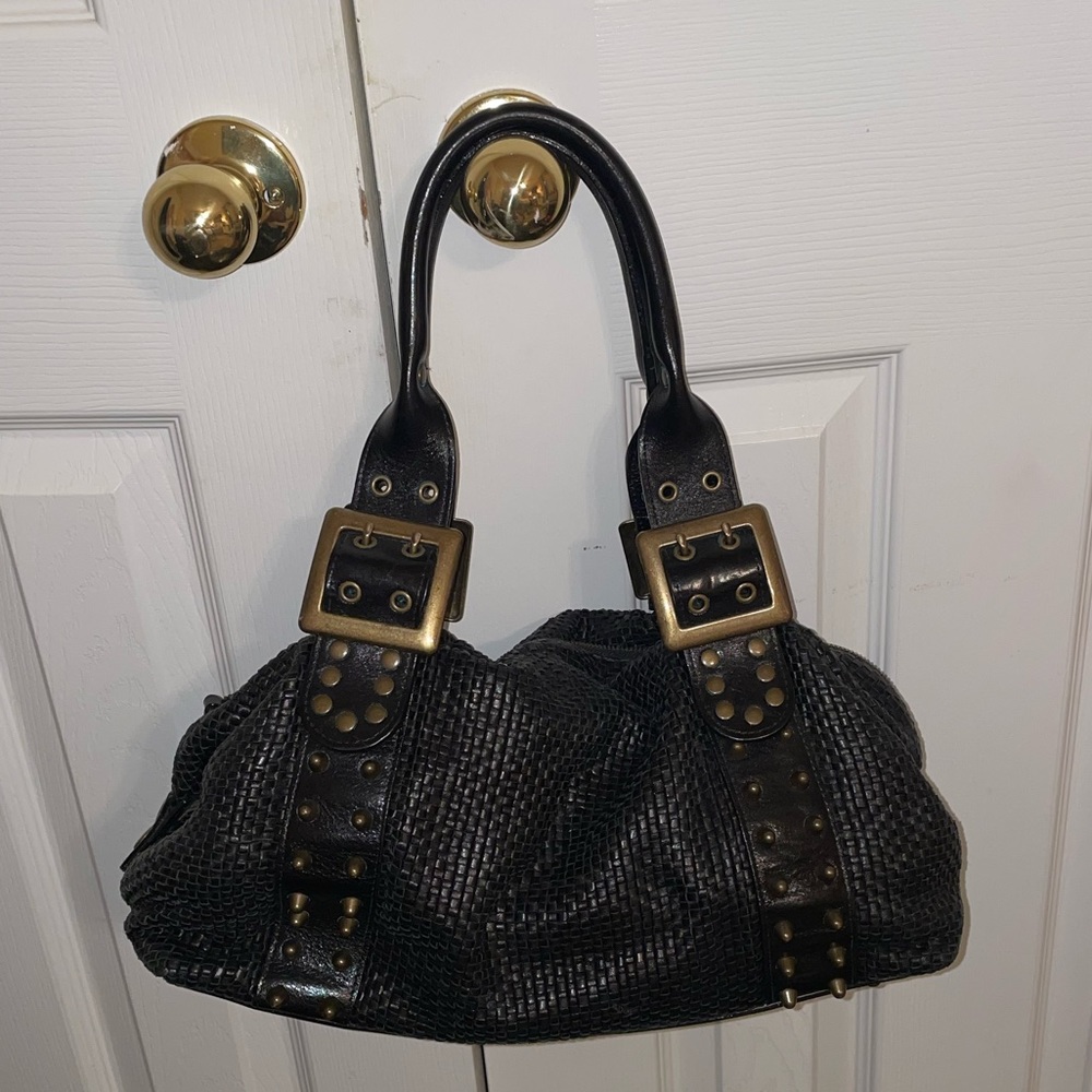 Be&D black leather and gold stud bag. $600 new. Still in great condition.